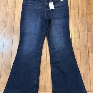 Good American Dark Blue Flare Jeans